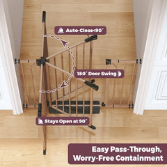 Cideny pressure-mounted doorway gate with tool-free installation.