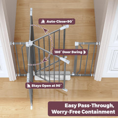 Cideny dual-lock safety gate allows one-handed opening for busy parents