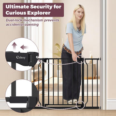 Cideny baby gate tool-free installation shows wall-friendly setup