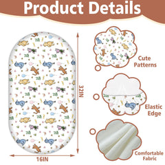 cidobi Winnie bassinet sheet elastic-fit demonstrates secure, snug hold on mattress