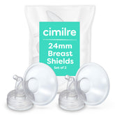 Cimilre 24mm breast shields front view for comfortable pumping.