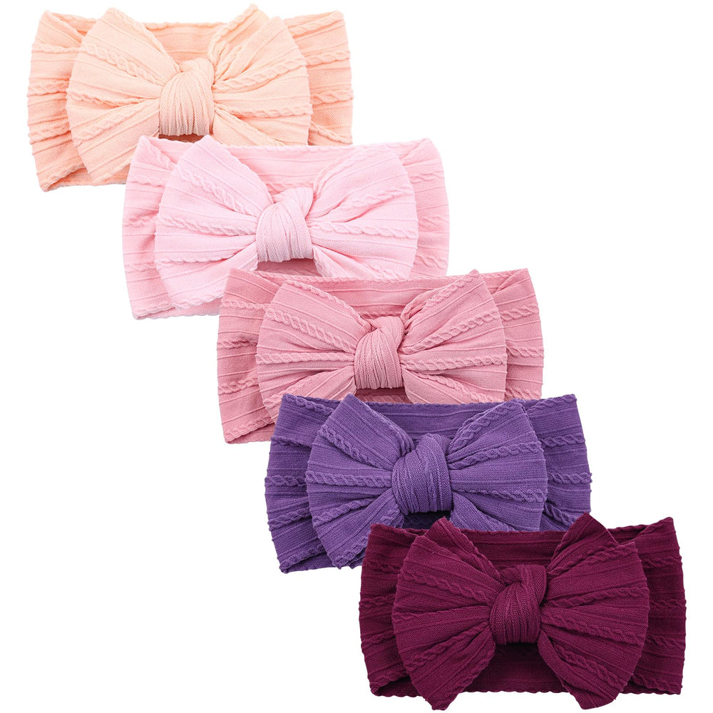 Cinaci bow headband apricot provides soft, comfortable daily wear for babies.