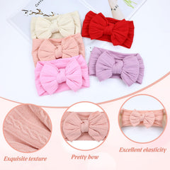 Cinaci pink headband with large bow fits growing babies comfortably