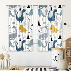 Cinbloo Dinosaur Curtains in navy dinosaur print ideal for kids rooms