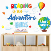 Cinrobiye reading corner wall decal inspires young readers with an uplifting quote.