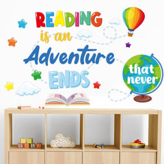 Cinrobiye reading corner wall decal inspires young readers with an uplifting quote.