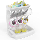 CINWWNI baby bottle drying rack with six hooks for organized bottle drying