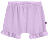 City Threads lavender diaper cover front view, soft cotton and ruffle detail.