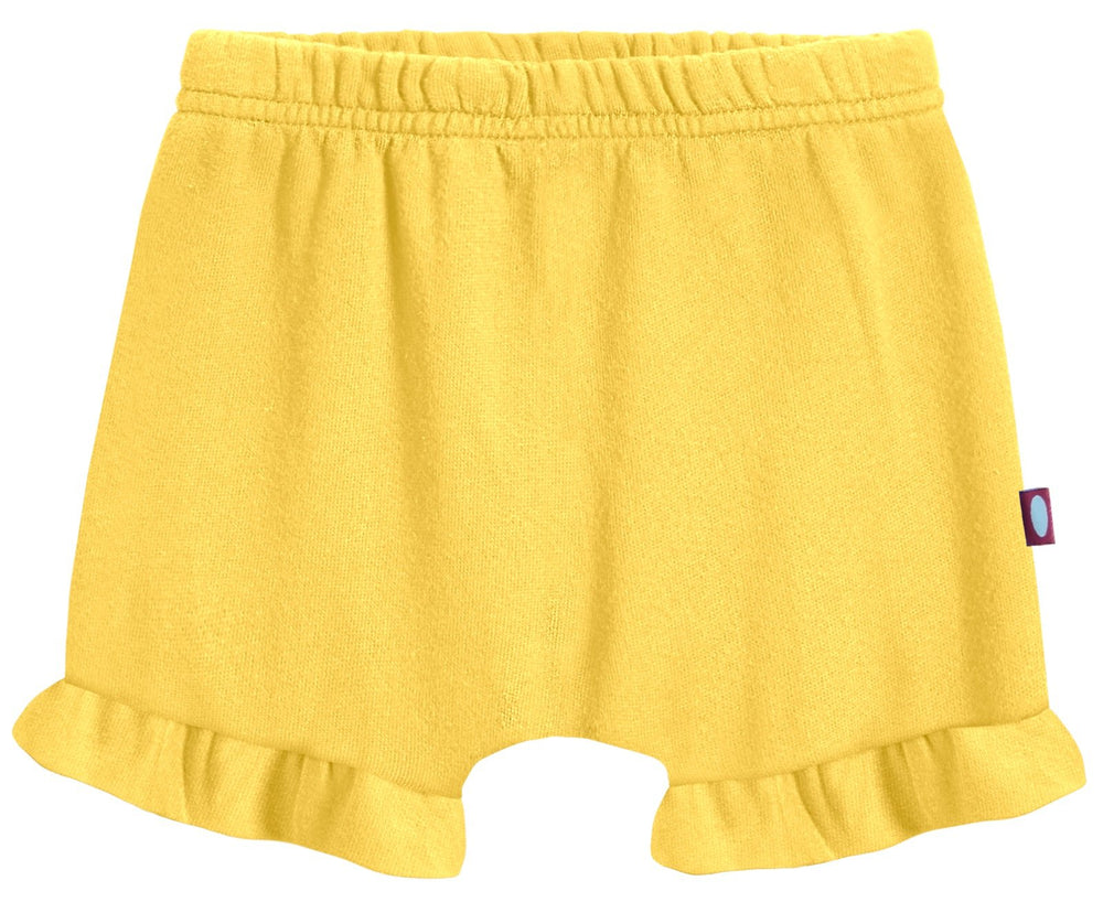City Threads diaper cover in yellow with ruffles, soft cotton for sensitive skin.