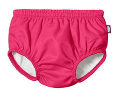 City Threads reusable swim diaper cover in hot pink for pool days with a secure fit.