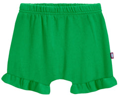 City Threads newborn ruffled diaper cover in soft cotton, ideal under dresses.