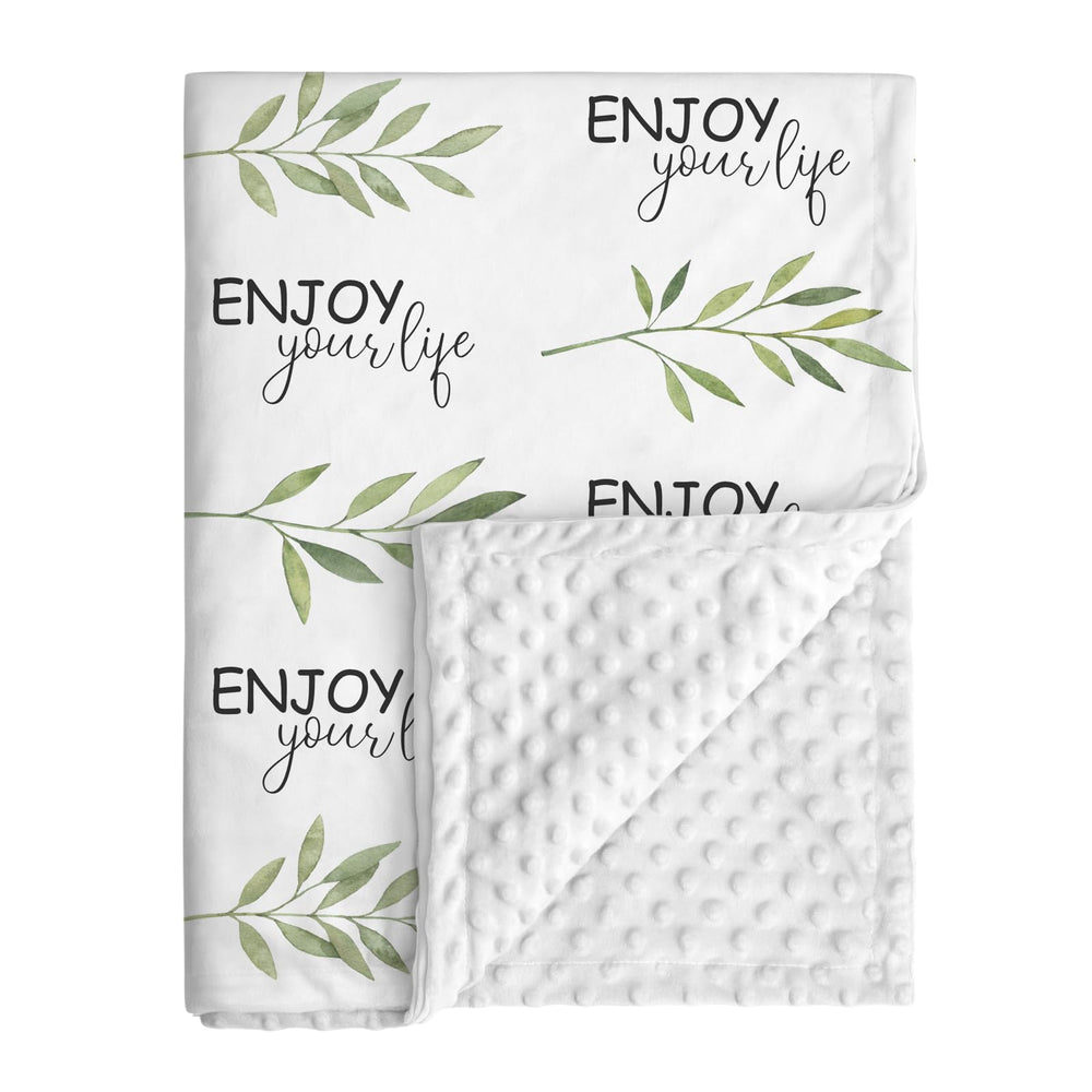 Civarua Kids greenery blanket with dotted plush backing for cozy warmth