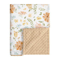 Civarua Kids baby blanket with orange floral pattern adds cheerful crib style