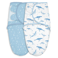 CIVARUA KIDS baby swaddle with whale pattern closeup, soft organic cotton for calm sleep