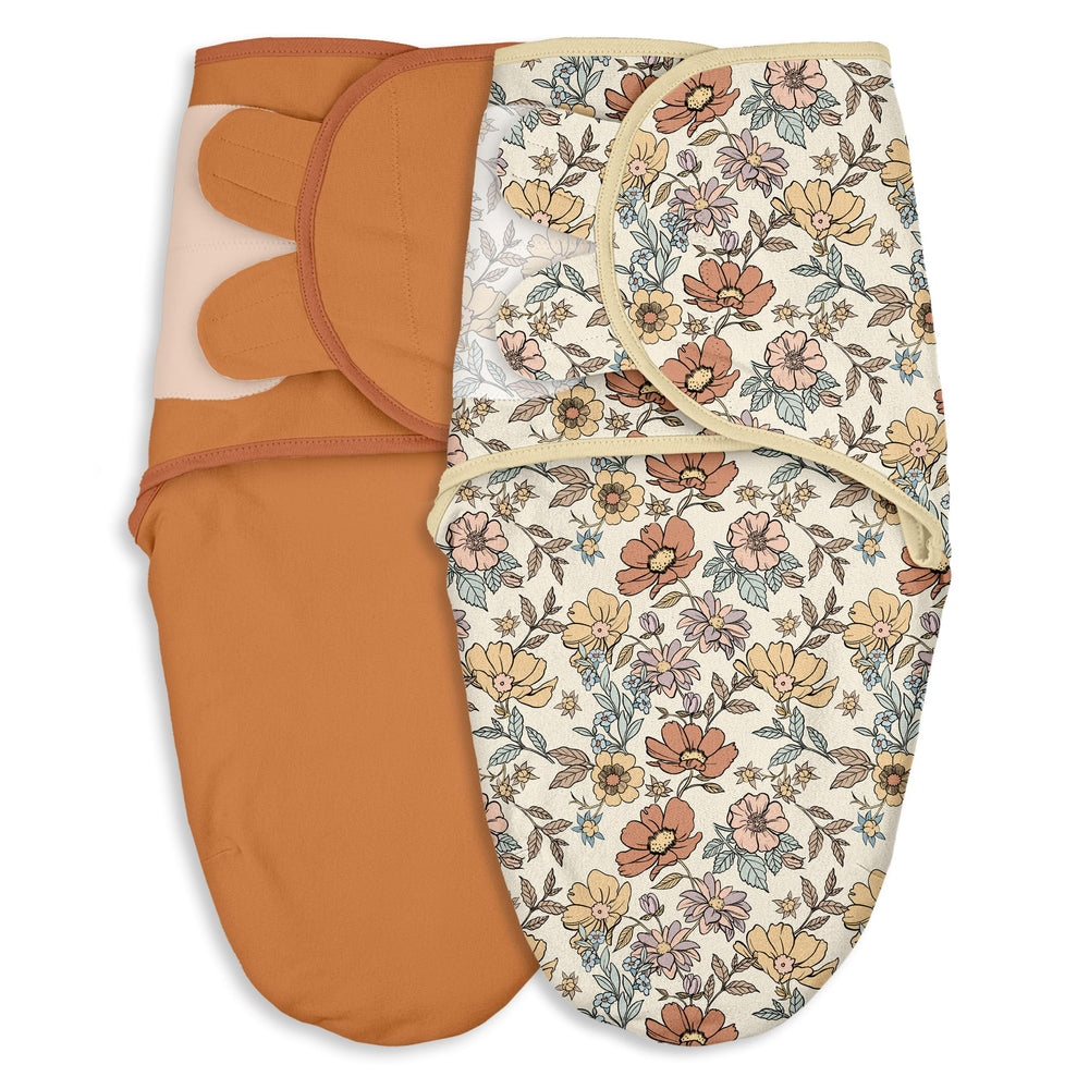 Civarua Kids baby swaddles in retro floral print promote snug, calm sleep.