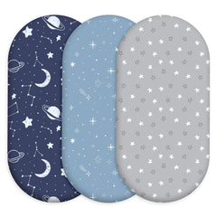 CIVARUA KIDS bassinet sheets 3-pack folded in package, soft and ready to use.