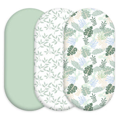 Civarua Kids sage green bassinet sheets with universal fit for various bassinets