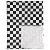 Civarua Kids checkered blanket front view shows double-layer warmth for newborn comfort.