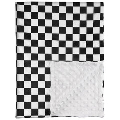 Civarua Kids checkered blanket front view shows double-layer warmth for newborn comfort.