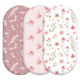 Civarua Kids floral bassinet sheets pack showing soft breathable fabric for all-night comfort.