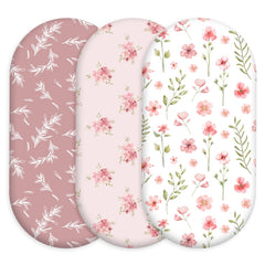 Civarua Kids floral bassinet sheets pack showing soft breathable fabric for all-night comfort.