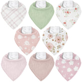 CIVARUA KIDS muslin baby bibs 8-pack, packshot showing drool-absorbent design.