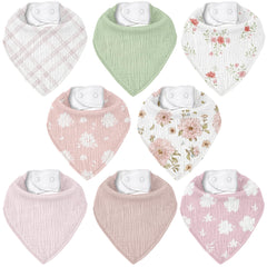 CIVARUA KIDS muslin baby bibs 8-pack, packshot showing drool-absorbent design.