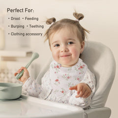CIVARUA KIDS bib front shows soft muslin feel and high absorption.