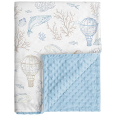 CIVARUA KIDS whale blanket in blue with a cozy whale print for gentle cuddling