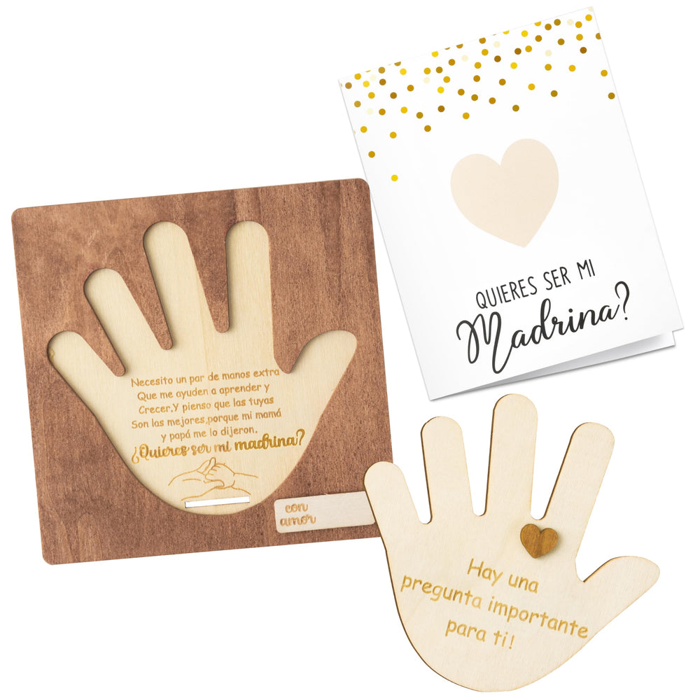 CJiangpo will you be my godmother palm board with warm invitation design