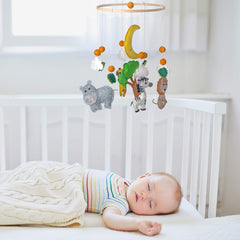 C&K WORKS plush safari animals in felt texture for cozy nursery decor.