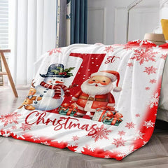 CKOU CCOO red Santa illustration blanket adds festive charm for toddler beds