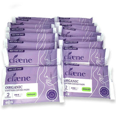 Claene organic cotton cover overnight pad with wings for all-night dryness