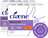 Claene organic cotton cover pads pack highlighting breathable daily protection.