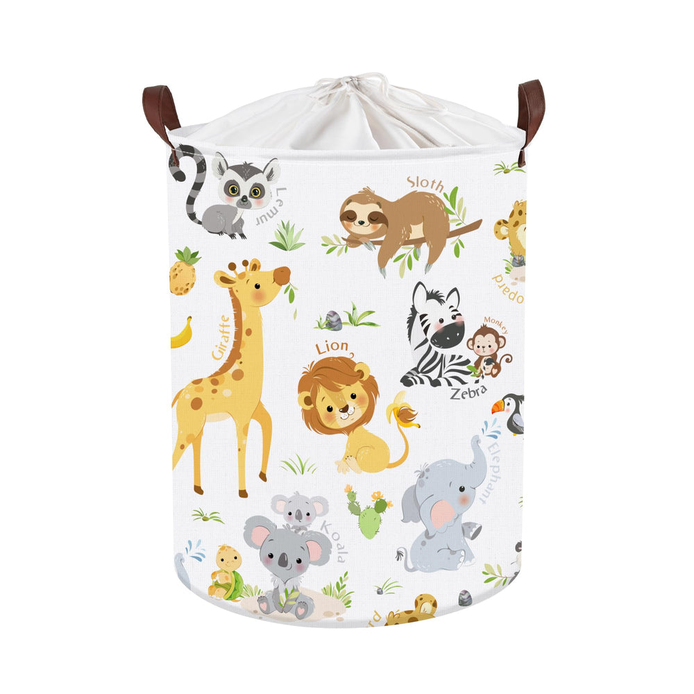 Clastyle alphabet animal hamper with giraffe design for nursery toy storage