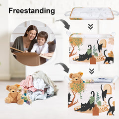 Clastyle Boho Animal Kid Storage Basket collapsible design for easy storage.