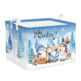 Clastyle Christmas basket in blue with snowflake design for festive storage and easy transport