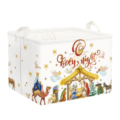 Clastyle Christmas Eve baby gift basket featuring star Bible design for versatile storage.