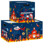 Clastyle fire truck storage cube bin designed for kid toy organization in bright play spaces.