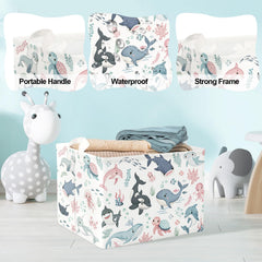 Clastyle Ocean Animal Basket used as a book storage bin in a kid's room