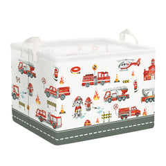 Clastyle Rectangle Large Red Fire Car Basket image1: easy toy organization in the kids' room.