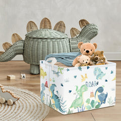 Clastyle rectangular collapsible storage cube ready to tuck away when not in use.