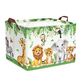 Clastyle Safari basket shows an elephant on a leafy green backdrop for kids’ room decor.