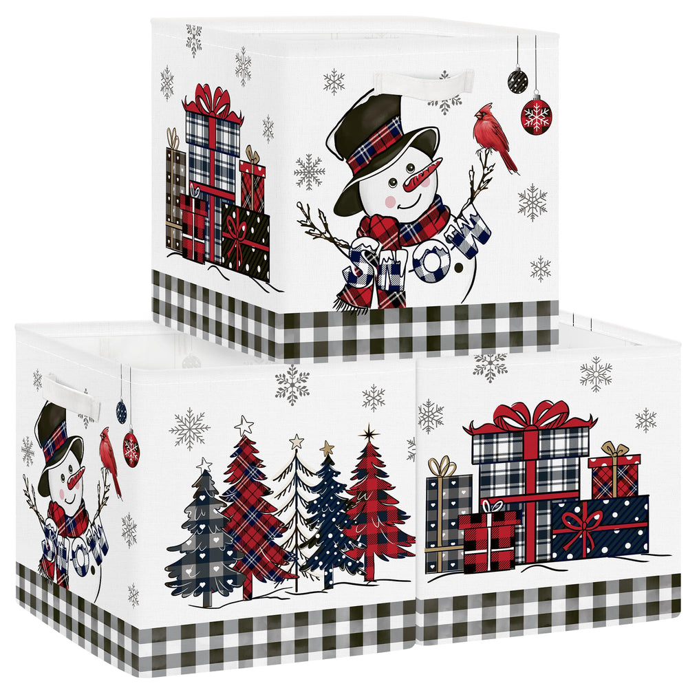 Clastyle snowman bins with handles for tidy toy storage.