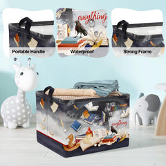 Clastyle toy bin with soft sides is easy for kids to carry.