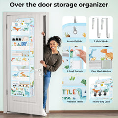 Clastyle thick nonwoven fabric organizer offers breathability and durable storage behind doors.