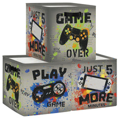 Clastyle storage cube with gamepad motif, ideal for organizing toys