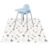 CLCROBD Baby Splat Floor Mat under high chair protects floors from spills.