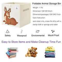 CLCROBD deer foldable cube bin top view, enhances shelf decor while storing items