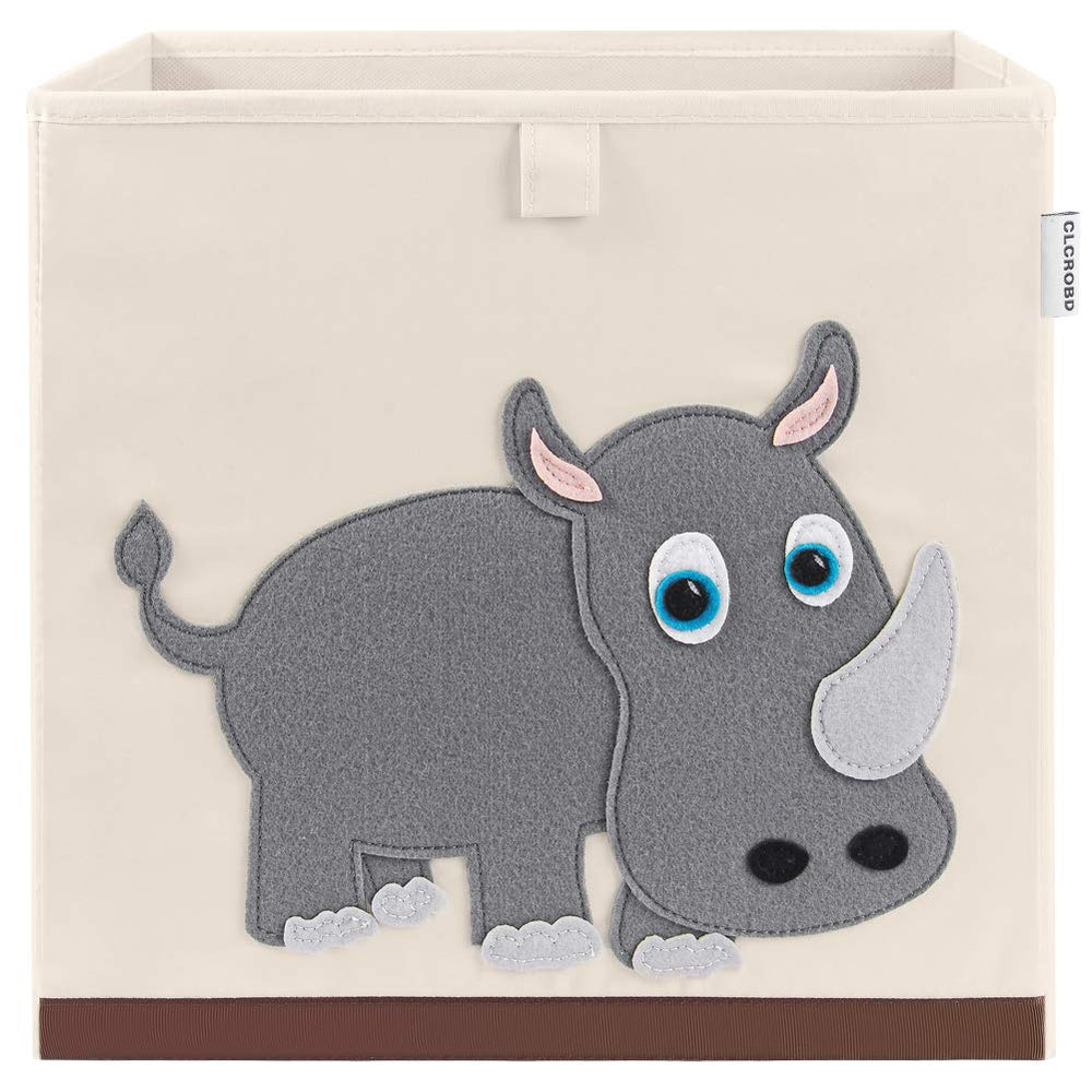 CLCROBD Rhino foldable storage bin for toys fits cubbies.
